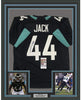 Framed Autographed/Signed Myles Jack 35x39 Jacksonville Black Football Jersey JSA COA