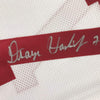 Framed Autographed/Signed Dwayne Haskins Jr. 35x39 Ohio State White College Football Jersey JSA COA