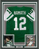Framed Autographed/Signed Joe Namath 35x39 New York Green Football Jersey GTSM COA Holo Only