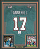 Framed Autographed/Signed Ryan Tannehill 35x39 Miami Teal Football Jersey Beckett BAS COA