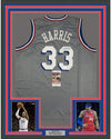 Framed Autographed/Signed Tobias Harris 35x39 Philadelphia Grey Basketball Jersey JSA COA