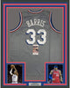 Framed Autographed/Signed Tobias Harris 35x39 Philadelphia Grey Basketball Jersey JSA COA
