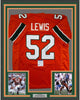 Framed Autographed/Signed Ray Lewis 35x39 Miami Orange College Football Jersey PSA/DNA COA