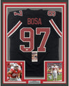 Framed Autographed/Signed Joey Bosa 35x39 Ohio State Black College Football Jersey JSA COA