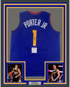 Framed Autographed/Signed Michael Porter Jr. 35x39 Denver Royal Blue Basketball Jersey PSA/DNA COA