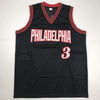 Autographed/Signed Allen Iverson Philadelphia Black Basketball Jersey JSA COA
