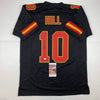 Autographed/Signed Tyreek Hill Kansas City Black Football Jersey JSA COA by Hall of Fame Sports Memorabilia