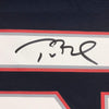 Framed Autographed/Signed Tom Brady 35x39 New England Patriots Blue Authentic Nike Game Football Jersey Tristar COA