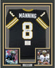 Framed Autographed/Signed Archie Manning 35x39 New Orleans Saints Authentic Mitchell & Ness Black Football Jersey Fanatics COA