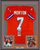 Framed Autographed/Signed Craig Morton 35x39 Denver Orange Football Jersey JSA COA