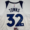 Autographed/Signed Karl-Anthony Towns Minnesota White Basketball Jersey JSA COA