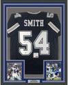 Framed Autographed/Signed Jaylon Smith 35x39 Dallas Dark Blue Football Jersey PSA/DNA COA