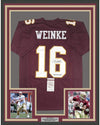 Framed Autographed/Signed Chris Weinke 2000 Heisman  35x39 Florida State Seminoles Maroon College Football Jersey JSA COA