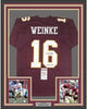 Framed Autographed/Signed Chris Weinke 2000 Heisman  35x39 Florida State Seminoles Maroon College Football Jersey JSA COA