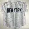 Autographed/Signed Alex Rodriguez New York Pinstripe Baseball Jersey Beckett BAS COA