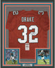 Framed Autographed/Signed Kenyan Drake 35x39 Miami Orange Football Jersey JSA COA