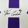 Framed Autographed/Signed Kirk Cousins 35x39 Minnesota Purple Football Jersey Beckett BAS COA
