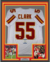 Framed Autographed/Signed Frank Clark 35x39 Kansas City White Football Jersey PSA/DNA COA