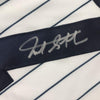 Framed Autographed/Signed Giancarlo Stanton 35x39 New York Pinstripe Baseball Jersey Beckett BAS COA