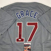 Autographed/Signed Mark Grace Chicago Grey Baseball Jersey JSA COA by Hall of Fame Sports Memorabilia