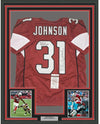 Framed Autographed/Signed David Johnson Fantasy Football MVP 35x39 Arizona Red Football Jersey JSA COA