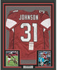 Framed Autographed/Signed David Johnson Fantasy Football MVP 35x39 Arizona Red Football Jersey JSA COA