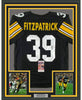 Framed Autographed/Signed Minkah Fitzpatrick 35x39 Pittsburgh Black Football Jersey JSA COA