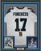 Framed Autographed/Signed Devin Funchess 35x39 Carolina White Football Jersey JSA COA