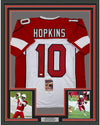 Framed Autographed/Signed DeAndre Hopkins 35x39 Arizona White Football Jersey JSA COA