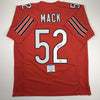 Autographed/Signed Khalil Mack Chicago Orange Football Jersey Beckett BAS COA