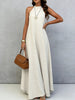 Women's Ice Silk Crinkle Sleeveless Swing Maxi Dress by FitiqueFit