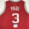 Autographed/Signed Chris Paul Houston Red Basketball Jersey PSA/DNA COA
