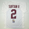 Autographed/Signed Patrick Surtain II Alabama White College Football Jersey JSA COA