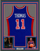 Framed Autographed/Signed Isiah Thomas 35x39 Detroit Blue Authentic Swingman Mitchell & Ness Basketball Jersey Fanatics COA