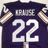 Autographed/Signed Paul Krause HOF 98 Minnesota Purple Football Jersey JSA COA by Hall of Fame Sports Memorabilia