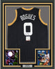 Framed Autographed/Signed Muggsy Bogues 35x39 Space Jam Monstars Black Basketball Jersey PSA/DNA COA