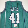 Autographed/Signed Glen Rice Charlotte Teal Basketball Jersey PSA/DNA COA by Hall of Fame Sports Memorabilia