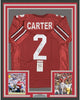 Framed Autographed/Signed Cris Carter 35x39 Ohio State Red College Football Jersey JSA COA