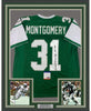 Framed Autographed/Signed Wilbert Montgomery Inscribed 35x39 Philadelphia Green Football Jersey PSA/DNA COA