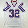 Autographed/Signed OJ O.J. Simpson Buffalo White Stat Football Jersey JSA COA
