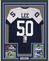 Framed Autographed/Signed Sean Lee 35x39 Dallas Thanksgiving Day Football Jersey JSA COA