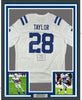 Framed Autographed/Signed Jonathan Taylor 35x39 Indianapolis Colts White Nike Game Football Jersey Fanatics COA
