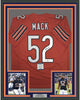 Framed Autographed/Signed Khalil Mack 35x39 Chicago Orange Football Jersey Beckett BAS COA