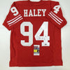 Autographed/Signed Charles Haley San Francisco Red Football Jersey JSA COA