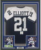 Framed Autographed/Signed Ezekiel Elliott 35x39 Dallas Thanksgiving Day Football Jersey Beckett BAS COA