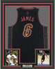 Framed Autographed/Signed LeBron James 35x39 Miami Heat Black Limited Edition Basketball Jersey Upper Deck UDA COA