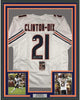 Framed Autographed/Signed Haha Ha Ha Clinton-Dix 35x39 Chicago White Football Jersey JSA COA