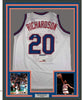 Framed Autographed/Signed Micheal Ray Richardson 35x39 New York White Basketball Jersey PSA/DNA COA