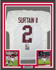 Framed Autographed/Signed Patrick Surtain II 35x39 Alabama White College Football Jersey JSA COA