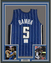 Framed Autographed/Signed Mohamed Mo Bamba 35x39 Orlando Blue Basketball Jersey Beckett BAS COA
